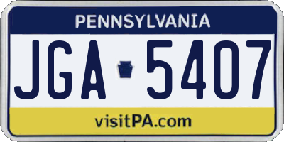 PA license plate JGA5407