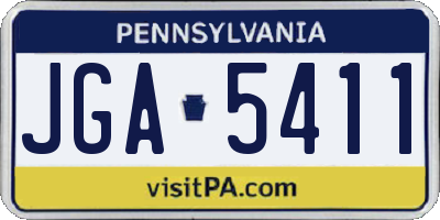 PA license plate JGA5411