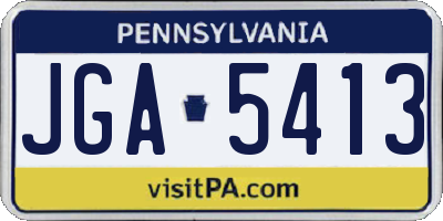 PA license plate JGA5413