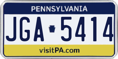 PA license plate JGA5414