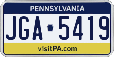 PA license plate JGA5419