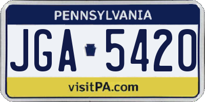 PA license plate JGA5420