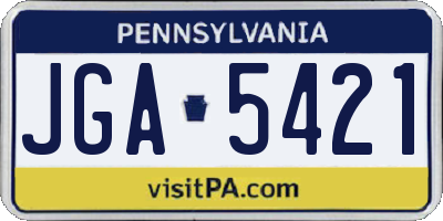 PA license plate JGA5421