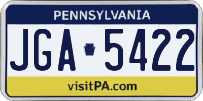 PA license plate JGA5422