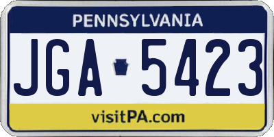 PA license plate JGA5423
