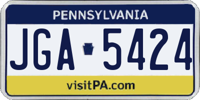 PA license plate JGA5424