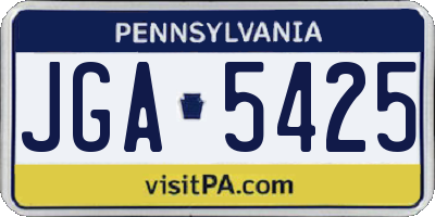 PA license plate JGA5425