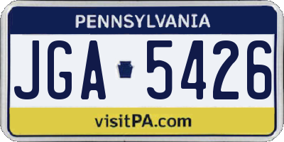PA license plate JGA5426
