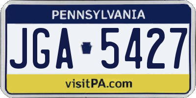 PA license plate JGA5427