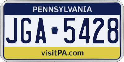 PA license plate JGA5428