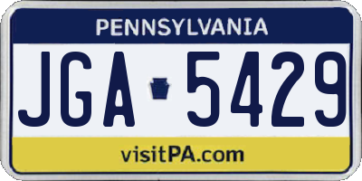 PA license plate JGA5429