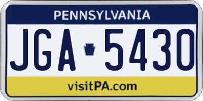 PA license plate JGA5430