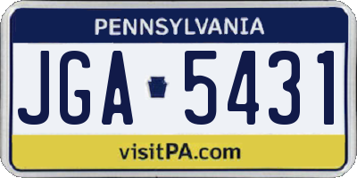 PA license plate JGA5431