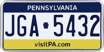 PA license plate JGA5432