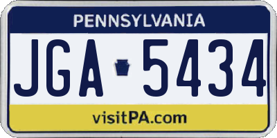 PA license plate JGA5434