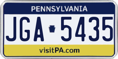 PA license plate JGA5435