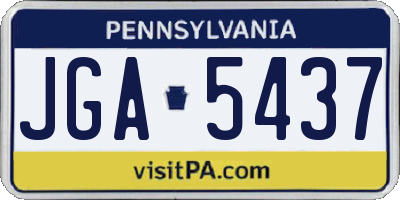 PA license plate JGA5437