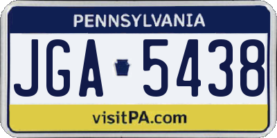 PA license plate JGA5438