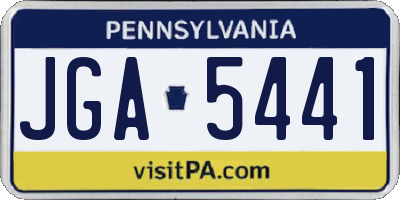 PA license plate JGA5441