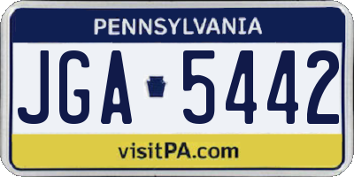 PA license plate JGA5442