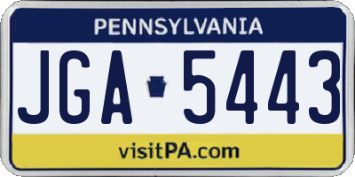 PA license plate JGA5443