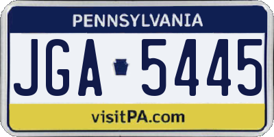 PA license plate JGA5445