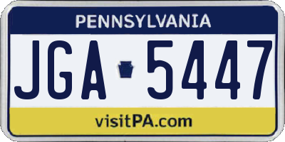 PA license plate JGA5447