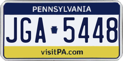 PA license plate JGA5448