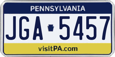 PA license plate JGA5457