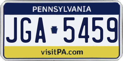 PA license plate JGA5459