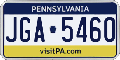 PA license plate JGA5460