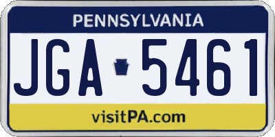 PA license plate JGA5461