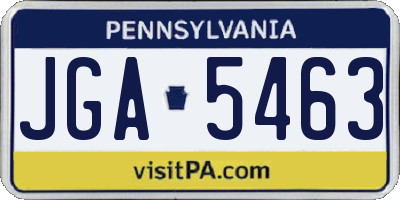 PA license plate JGA5463