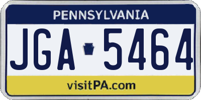 PA license plate JGA5464