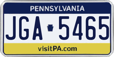 PA license plate JGA5465