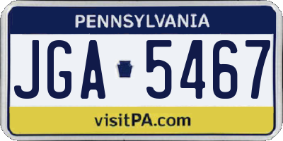 PA license plate JGA5467