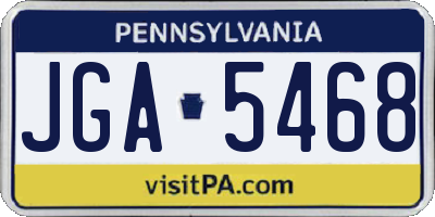 PA license plate JGA5468