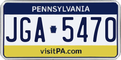 PA license plate JGA5470