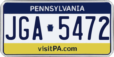 PA license plate JGA5472