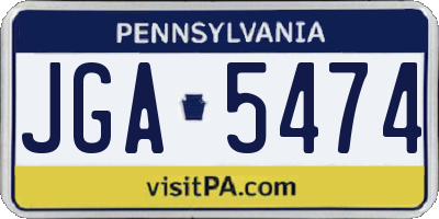 PA license plate JGA5474