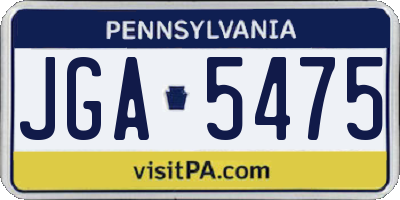 PA license plate JGA5475