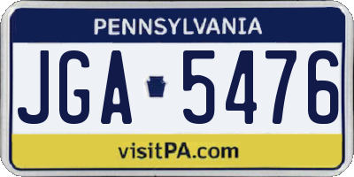 PA license plate JGA5476