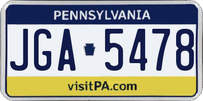 PA license plate JGA5478