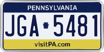 PA license plate JGA5481