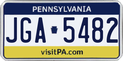 PA license plate JGA5482