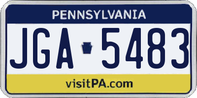 PA license plate JGA5483