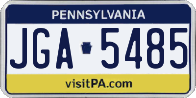 PA license plate JGA5485