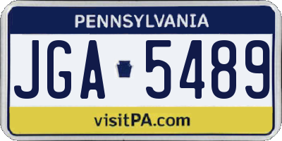 PA license plate JGA5489