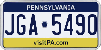 PA license plate JGA5490