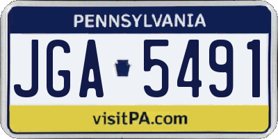 PA license plate JGA5491